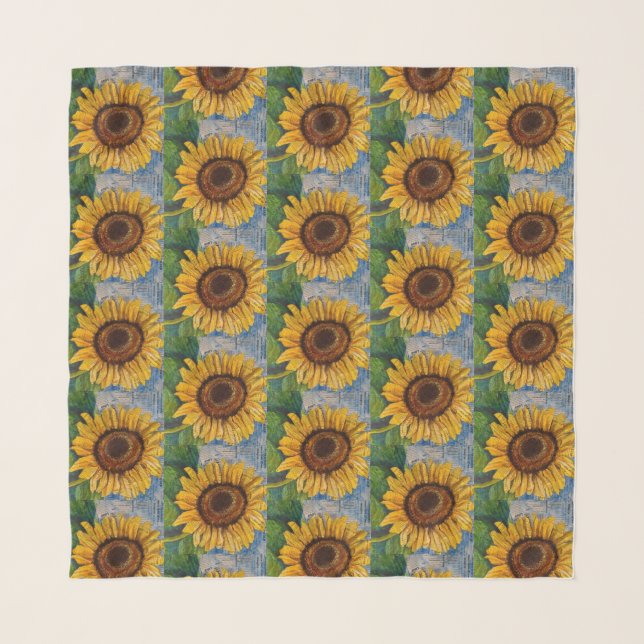 Immeasurable More sunflowers Scarf (Front (Horizontal))