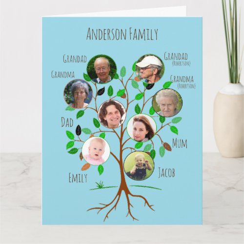 Immediate Family Photo Tree Card