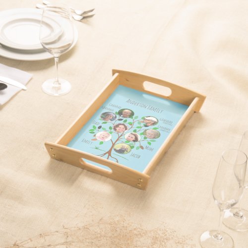 Immediate Family Tree Custom Photo  Serving Tray