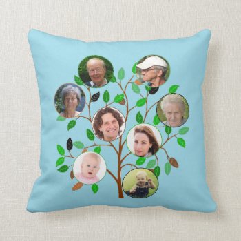 Immediate Family Tree Custom Photo  Throw Pillow by DippyDoodle at Zazzle