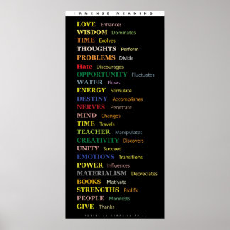 Immense Meaning Poster