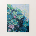 Immerse In The Flow Abstract Purple Floral  Jigsaw Puzzle