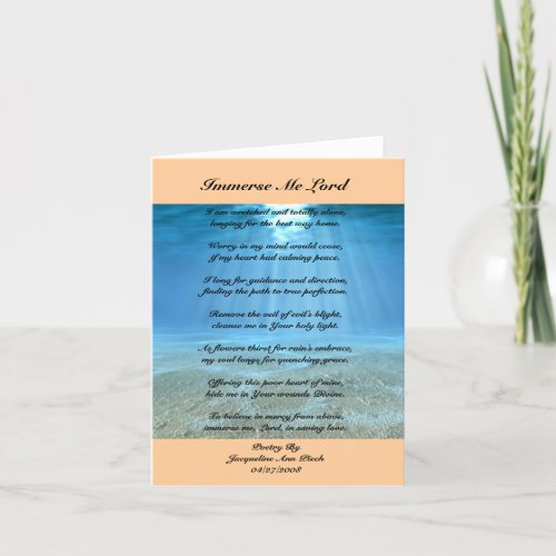 Immerse Me Lord Greeting Card