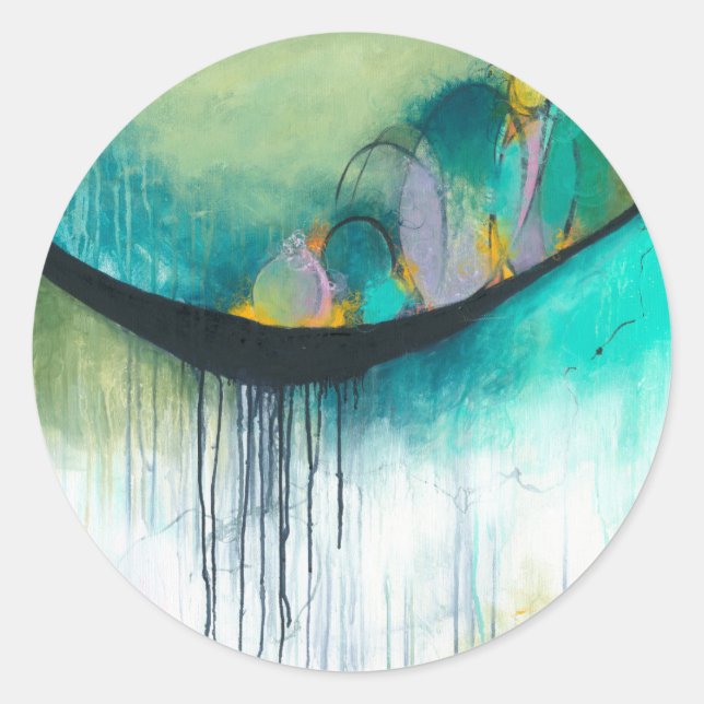 Immerse - Square Abstract Expressionism Art Classic Round Sticker (Front)