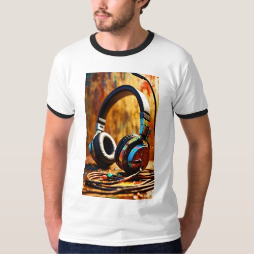 Immerse Yourself Headphones Print T_shirt T_Shirt