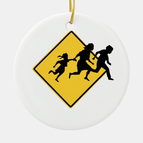 Immigrant crossing ceramic ornament