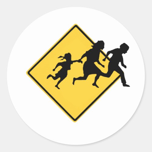 Immigrant crossing classic round sticker