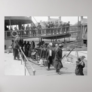 Immigrants Arriving at Ellis Island, early 1900s Poster