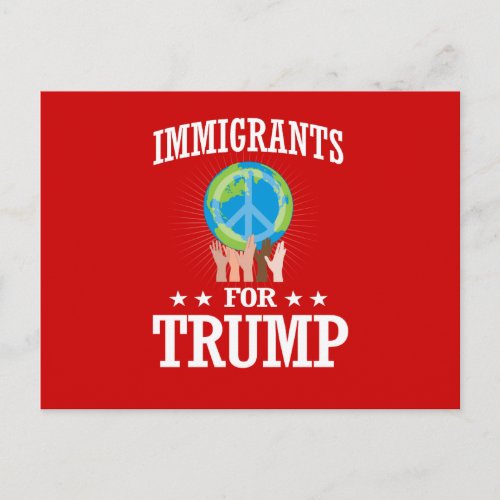 IMMIGRANTS FOR TRUMP POSTCARD