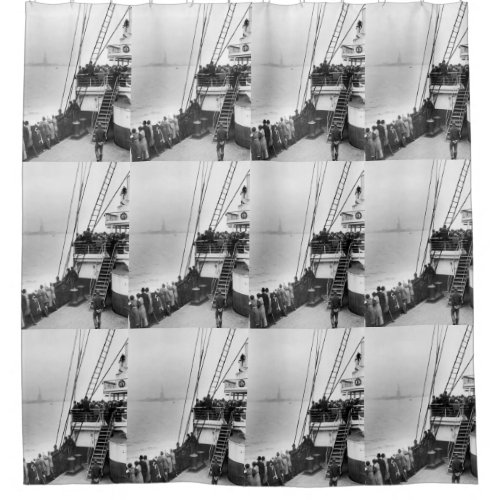 Immigrants Viewing The Statue of Liberty Photo Shower Curtain