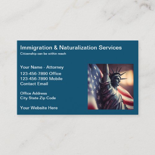 Immigration And Citizenship Attorney Business Card