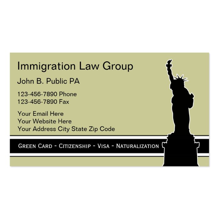 Immigration Attorney Business Cards