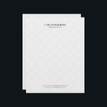 Immigration Attorney White Damasks Black Text Letterhead<br><div class="desc">Immigration attorney,  an elegant white plush damask background with personalized black typography.
The design is simple and elegant,  a perfect design for a professional.</div>