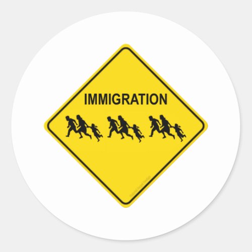 Immigration Crossing Classic Round Sticker