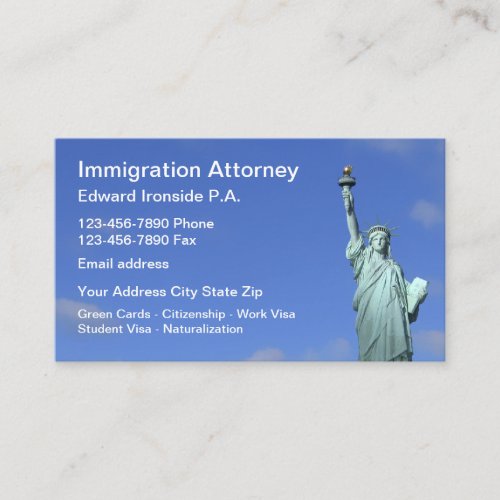 Immigration Law Attorney Business Card