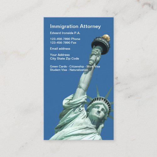 Immigration Law Attorney Business Card Template