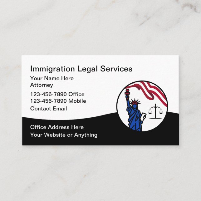 Immigration Naturalization Attorney Business Card (Front)
