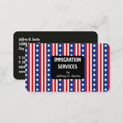 Immigration  Naturalization Services Business Card