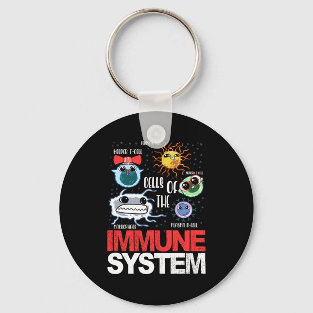 Immune System Cells Biology Cell Science Funny Keychain (Front)