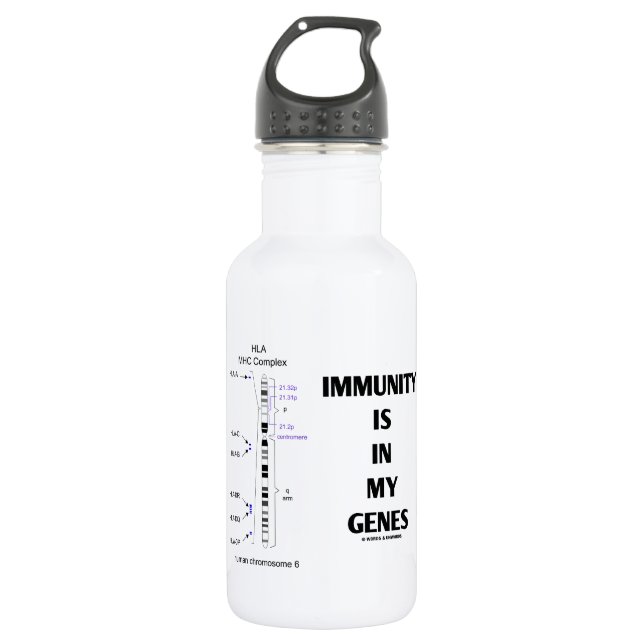 Immunity Is In My Genes (Immunology Chromosome 6) Water Bottle (Front)