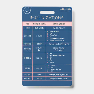 Immunization Quick Reference Badge