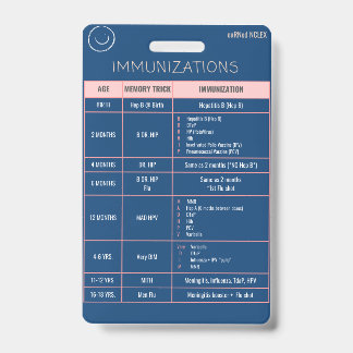 Immunization Quick Reference Badge