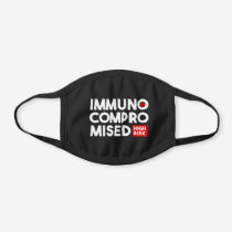 Immunocompromised High Risk Awareness Black Cotton Face Mask