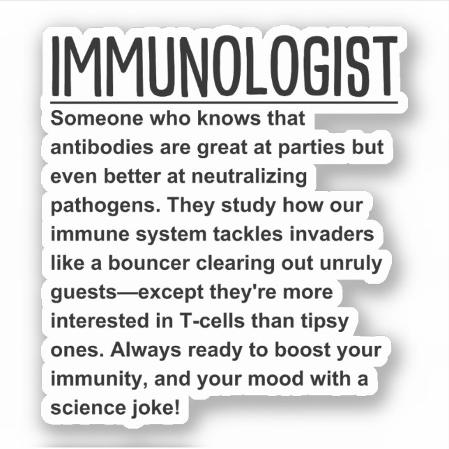 Immunologist Sticker (Front)