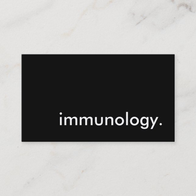 immunology. business card (Front)