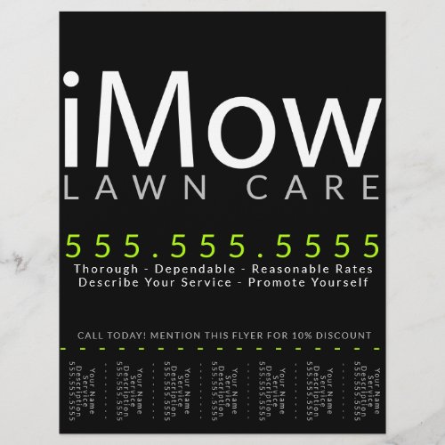 iMow Lawn Care Landscaping Tearsheet Ad Flyer