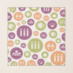 Impact Oklahoma Icons Scarf<br><div class="desc">Add a playful yet meaningful touch to your wardrobe with this custom Square Chiffon Scarf, featuring the vibrant icons for each of Impact Oklahoma’s five grant categories. The icons—representing education, arts & culture, family, health & wellness, and community —are creatively arranged within colorful dots, bringing a fun, contemporary flair to...</div>
