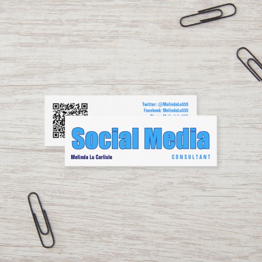 Customizable Impact Social Media Consultant w/ QR Code Business Card
