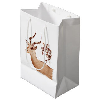 Impala Antelope Animal Wildlife Drawing Sketch Medium Gift Bag