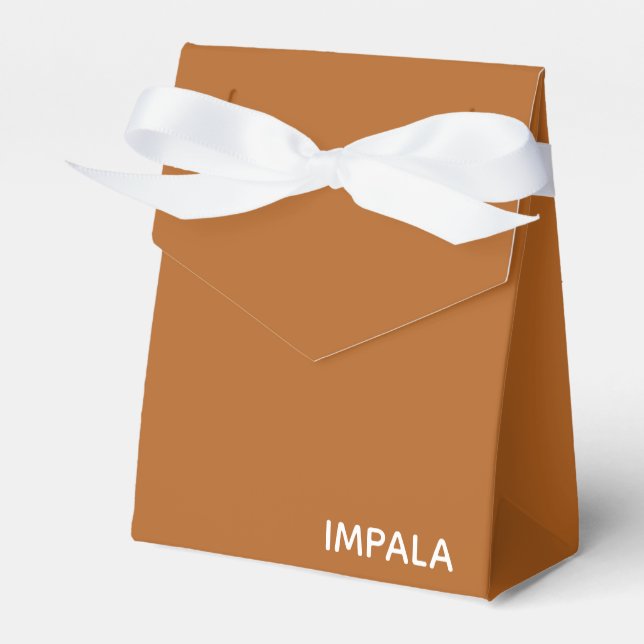 Impala brown color name favor boxes (Front Side)