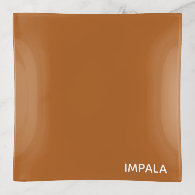 Impala brown color name trinket tray (Front)
