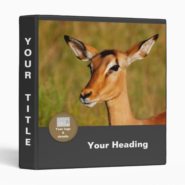 Impala safari binders, files, photo books binder (Front/Spine)