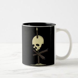 Impaled Skull Two-Tone Coffee Mug