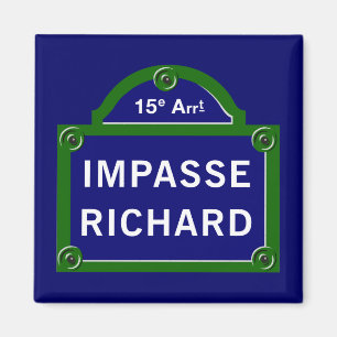 Impasse Richard, Paris Street Sign Magnet
