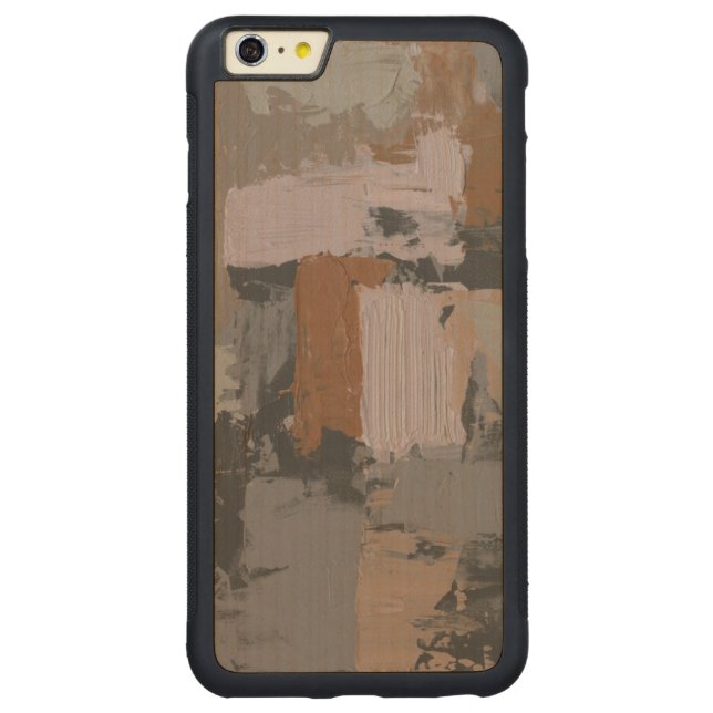 Impasto Abstract I Carved Wood iPhone Case (Back)