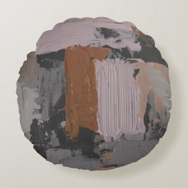 Impasto Abstract I Round Pillow (Front)