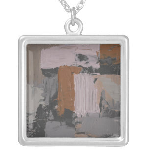 Impasto Abstract I Silver Plated Necklace