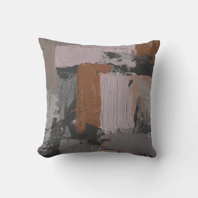 Impasto Abstract I Throw Pillow (Front)