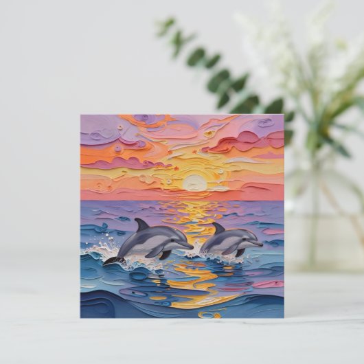 Impasto Dolphins and Ocean Waves   (Standing Front)