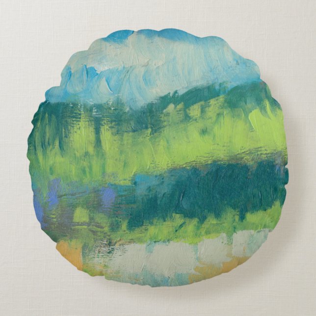Impasto Field II Round Pillow (Front)