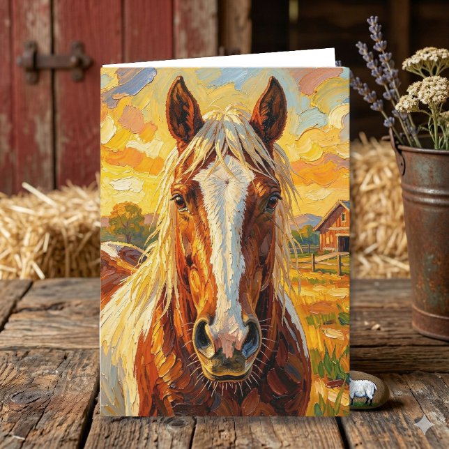 Impasto Horse on a Farm   Card (Creator Uploaded)