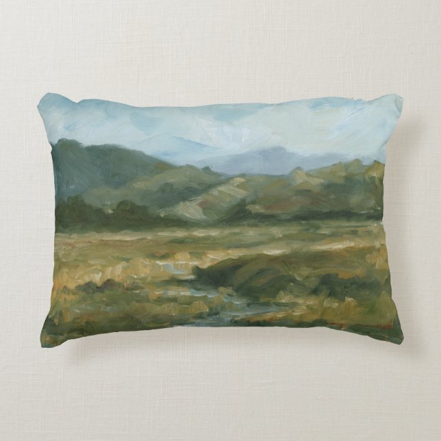Impasto Landscape III Decorative Pillow (Front)