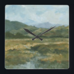 Impasto Landscape III Square Wall Clock<br><div class="desc">Home Décor</div>