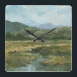 Impasto Landscape III Square Wall Clock<br><div class="desc">Home Décor</div>