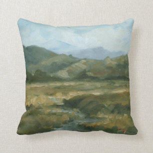 Impasto Landscape III Throw Pillow
