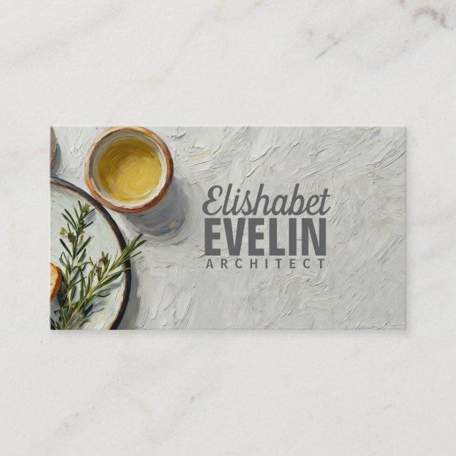 Impasto-Style Still Life of Bread f64 Business Card (Front)